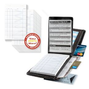 Jr. Deluxe + Clear Pocket Insert and Waiter Wallet Jr. Pads (12 Pack) Double-Sided Restaurnat Server Order Pads
