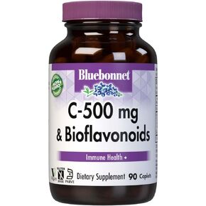 BlueBonnet Vitamin C 500 mg Plus Bioflavonoids Caplets, 90 Count (743715005228)