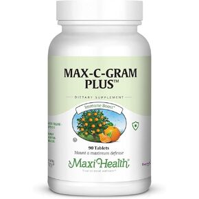 Maxi Health Max C Gram Plus -Gradual Release Buffered Vitamin C Tablets, 180 Count (Pack of 1)