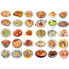 Seasonstorm Chinese Dinner Food Menu Aesthetic Diary Travel Journal Paper Stickers Scrapbooking Stationery School Office Art Supplies (PK520)