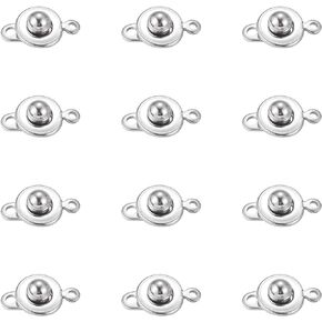 UNICRAFTALE 20pcs Snap Clasps 304 Stainless Steel Snap Button Clasps Ball & Socket Snap Clasps Fastener Clasp for Necklace Bracelet DIY Craft, Stainless Steel Color