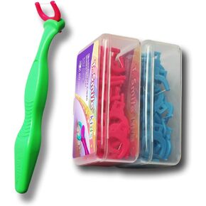 Kids Evolutionary Clean Flossers, Kit of Refills Plus Handle, for Children Ages 3+ (Green Handle + 120 Refills)