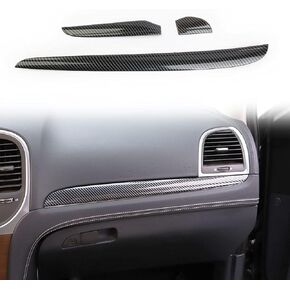 crosselec Carbon Fiber Control Dashboard Protective Cover Trims for 2015-2021 Chrysler 300