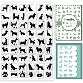GLOBLELAND Dogs Clear Stamps for DIY Scrapbooking 21x15cm Animals Silicone Clear Stamp Seals Dog Pattern Transparent Stamps for Cards Making Journal Decor