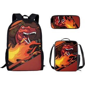 Galaxy Wolf Backpacks Set for School Kids Girls Boys School Bag Set with Lunch Box Pencil Case Preschool Kindergarten Elementary Bookbag Teenager Schoolbag