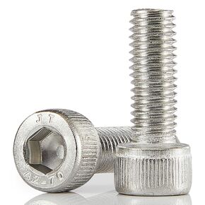 M6-1.0 x 16mm Socket Head Cap Screws Bolts, 304 Stainless Steel (A2-70), Metric Allen Socket Drive, Bright Finish, Fully Threaded, Quantity 50