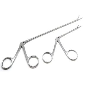 2 Pcs Hartman Micro Alligators Forceps 3.3" and 8" ENT Ear Serrated Stainless Steel Insruments