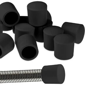 Giantree 30 Pcs 0.39" Door Stop Rubber Tip Replacement, Door Stopper Bumper Rubber Tip Replacement Door Stop Caps for Wall Door Protection(Black)
