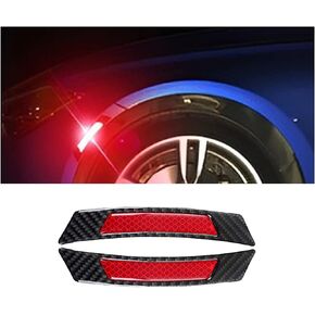 2PCS 3D Super Reflective Stickers, Carbon Fiber Wheel Eyebrow Strips, Safety Warning Car Side Door Edge Bumper, Anti Collision Scratches Protector Guards Trim for Car SUV Pickup Truck (Blue/Black)