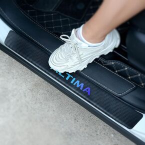 4 قطعة عتبة باب السيارة جرجر ملصقات من ألياف الكربون لنيسان ألتيما ترحيب دواسة حماية لوحة السيارة باب السيارة دخول الحرس اكسسوارات الديكور in Kuwait