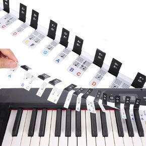 Piano Notes Guide for Beginner, 2024 Upgraded Removable Piano Keyboard Note Labels 88-Key Full Size for Learning, No Need Stickers, Reusable and Comes with Box (Colorful)