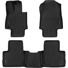 Custom Fit Floor Mats for 2019-2024 Toyota RAV4 & Hybrid - Waterproof, All-Weather TPE, Full Set Front & Rear, Durable Black Mats, Must Have Accessories for Rav4