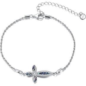 ONEFINITY Cross Bracelet 925 Sterling Silver Origami Cross Bracelet Jewelry Gifts for Women Girls