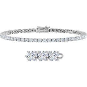 FINEROCK 4 Carat Diamond Tennis Bracelet in 14K Gold or in Platinum (7 Inch) (I1-I2 Clarity)