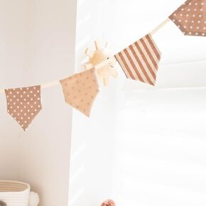 3.93 Feet Triangle Flag Banner Bunting Pennant for Kids Teepee Tent,Party and Room Decoration,10 Pcs Single Sided Cotton Fabric Flag，Children's Room Decoration of Baby's Room