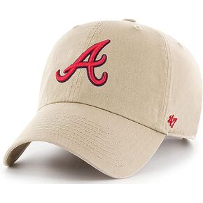 Atlanta Braves Khaki Clean Up Adjustable Hat, Adult One Size Fits All