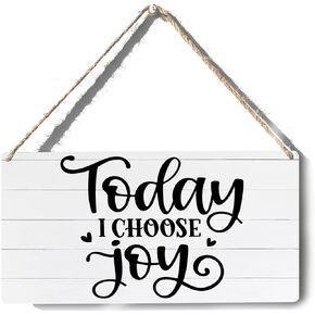 ديكور علامة ملهمة اليوم اخترت الفرح لوحة تسجيل خشبية ملصقات الحائط معلقة عمل فني 12 "X6" ريفي ديكور غرفة مكتب المنزل in Kuwait