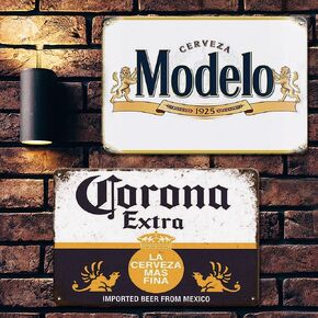 Bar Signs, Beer Signs for Man Cave, Corona Beer Signs Garage Decor Bar Decorations, 8x12 Inches Coors Light Beer Poster Metal Signs Bar Wall Decor Bar Decor for Pub Home House Coffee