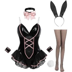 Nuoqi Womens Bunny Costume Bunny Girl Cosplay Adult Bunny Suit Halloween Outfit