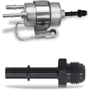 6AN Flare to 3/8 Hose Connector, Aluminum Anodized Finish Fuel Line Connector, Quick-Disconnect Male Push-On EFI Fuel Hose Line Fitting Adapter, Automotive Replacement Fuel System Fittings
