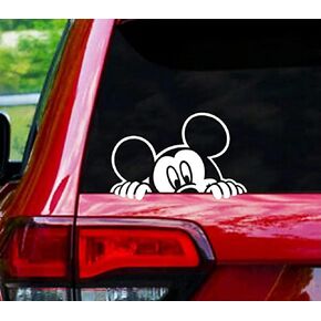 Decal for Miickey Mouse Peeking Looking Car D|sney Decal Sticker White 8 inch Car Laptop Wall Art SUVs