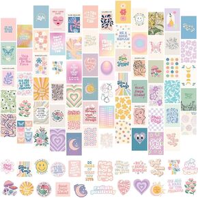 Sage Green Room Decor Aesthetic 70pcs, Green Wall Collage Kit Aesthetic Pictures for Teen Girls, Preppy Posters for Girls Room, Danish Pastel Aesthetic Wall Decor, Pastel Bedroom Decor