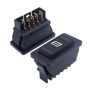 weideer 2Pcs 5 Pin Car Window Switch 12V 20A Control Power Window Lift Momentary LED Rocker Switch with with Wiring Harness K-010-X