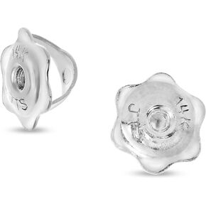 14k White Gold Screw-Back Type Replacement Earring Backs for 0.7mm Posts (1 Pair)
