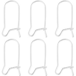 Beebeecraft 1 Box 10Pcs Kidney Earrings Hook 925 Sterling Silver 17.5mm Earwire Connector for Jewelry Making Accessories DIY Dangle Earrings Craft