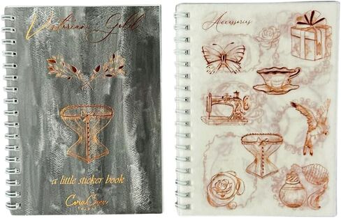 كتاب ملصقات CORACREACRAFTS، ملصقات مجلة، كتاب ملصقات للبالغين والمراهقين والأطفال، كتاب ملصقات، 10 صفحات شفافة وأوراق واشي ملصقات عتيقة (خزانة الفضول) in Kuwait