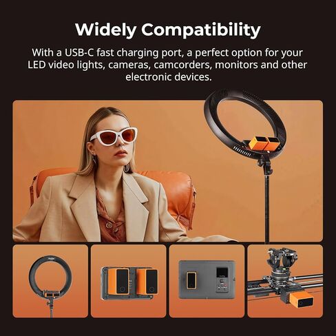 بطارية SMALLRIG NP-F970، بطارية كاميرا USB-C بقدرة 7500 مللي أمبير في الساعة، شحن سريع 2H 36W PD، تشغيل -40 درجة مئوية، مخرج مزدوج المنفذ، شاشة ذكية، لسوني A7V A7IV FX3، لكاميرا Canon R5 R6 Mark III، لكاميرا Nikon ZR Z8 in Kuwait