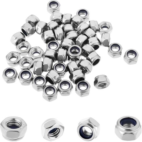 100 قطعة M5 Locknuts متري من النايلون إدراج عرافة قفل المكسرات الذاتي قفل النايلون إدراج M5x0.8mm 304 الفولاذ المقاوم للصدأ الذاتي قفل 8 مللي متر عرافة الجوز سائق الجوز الصغير لآلة التصنيع باستخدام الحاسب الآلي سيارات RC in Kuwait