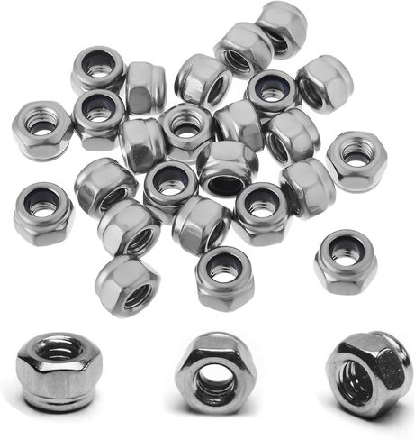 100 قطعة M5 Locknuts متري من النايلون إدراج عرافة قفل المكسرات الذاتي قفل النايلون إدراج M5x0.8mm 304 الفولاذ المقاوم للصدأ الذاتي قفل 8 مللي متر عرافة الجوز سائق الجوز الصغير لآلة التصنيع باستخدام الحاسب الآلي سيارات RC in Kuwait