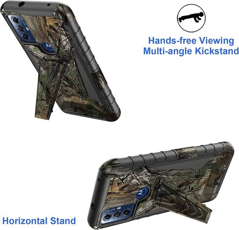 Ailiber for Motorola Moto G Play 2023 Phone Case with Screen Protector, Swivel Belt Clip Shell Holster with Kickstand, Heavy Duty Full Body Shockproof Protective Cover for Motorola G Play 2023-Camo in Saudi Arabia