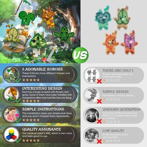 Korok Building Set Toy, 5 in 1 Model Building Block Kit for BOTW Fans, Cute Game Action Figures, Great Gift for Fans Adults and Kids(888 Pieces) in Saudi Arabia