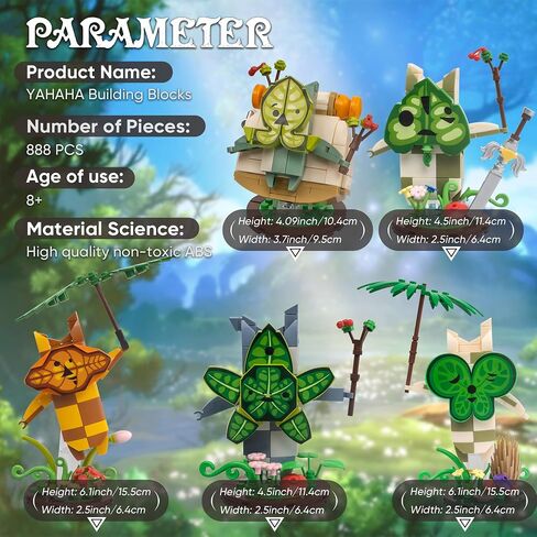Korok Building Set Toy, 5 in 1 Model Building Block Kit for BOTW Fans, Cute Game Action Figures, Great Gift for Fans Adults and Kids(888 Pieces) in Saudi Arabia