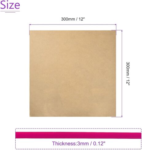 DMiotech 12 "× 12" 3 مم لوح أكريليك بلاستيكي سميك لوح أكريليك لوح أكريليك PMMA للحرف اليدوية DIY عرض مشروع تسجيل فارغ وردي in Saudi Arabia