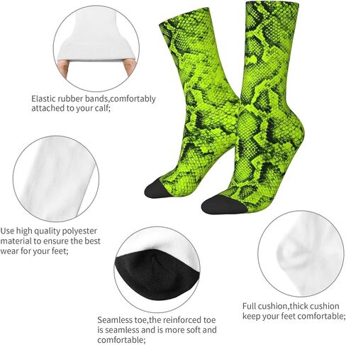 Snake Skin Crew Socks Snake Socks Dress Socks Funny Stockings Socks Gifts Novelty Socks in Saudi Arabia