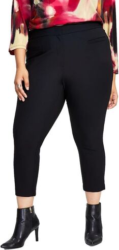 Calvin Klein Womens Plus Cropped High Rise Dress Pants Black 24W in Saudi Arabia