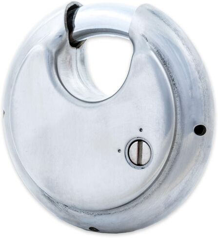 FJM Security Products SX-790 قفل قرصي مركب بأربعة أقراص مع تكبل فولاذي مقوى محمي و10,000 مجموعة محتملة، كروم in Kuwait