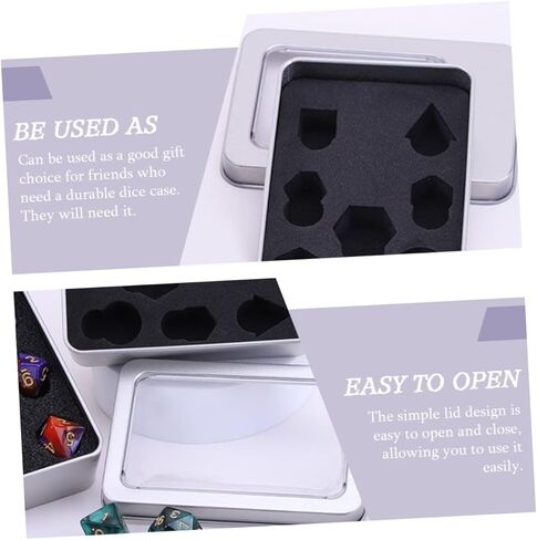 TOYANDONA 8 Pcs Box Dice Storage Box Pad Holder Mini Containers Container with Lid Metal Dice Box Metal Brackets Dice Organizer Box Dice Supplies Home Supplies Dice Boxes with Foams Pad Foam in Kuwait