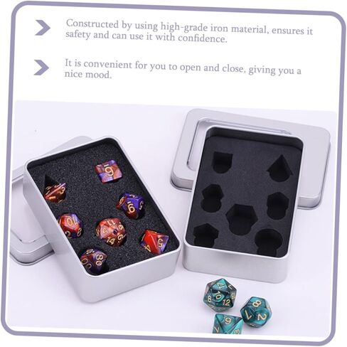 TOYANDONA 8 Pcs Box Dice Storage Box Pad Holder Mini Containers Container with Lid Metal Dice Box Metal Brackets Dice Organizer Box Dice Supplies Home Supplies Dice Boxes with Foams Pad Foam in Kuwait