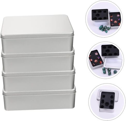 TOYANDONA 8 Pcs Box Dice Storage Box Pad Holder Mini Containers Container with Lid Metal Dice Box Metal Brackets Dice Organizer Box Dice Supplies Home Supplies Dice Boxes with Foams Pad Foam in Kuwait