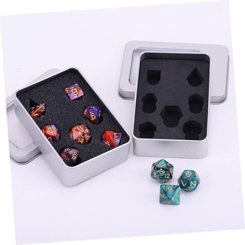 TOYANDONA 8 Pcs Box Dice Storage Box Pad Holder Mini Containers Container with Lid Metal Dice Box Metal Brackets Dice Organizer Box Dice Supplies Home Supplies Dice Boxes with Foams Pad Foam in Kuwait