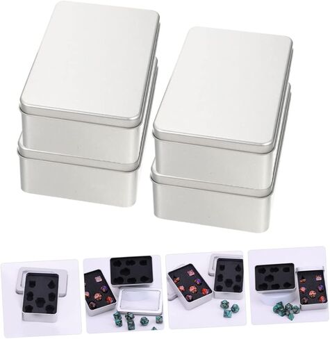 TOYANDONA 8 Pcs Box Dice Storage Box Pad Holder Mini Containers Container with Lid Metal Dice Box Metal Brackets Dice Organizer Box Dice Supplies Home Supplies Dice Boxes with Foams Pad Foam in Kuwait