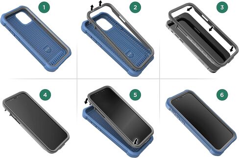 Encased Pixel 5 Case with Screen Protector and Belt Clip (Rebel Shield) Heavy Duty Full Body Cover with Build-in Screen Guard and Holster for Google Pixel 5 - Black in Saudi Arabia