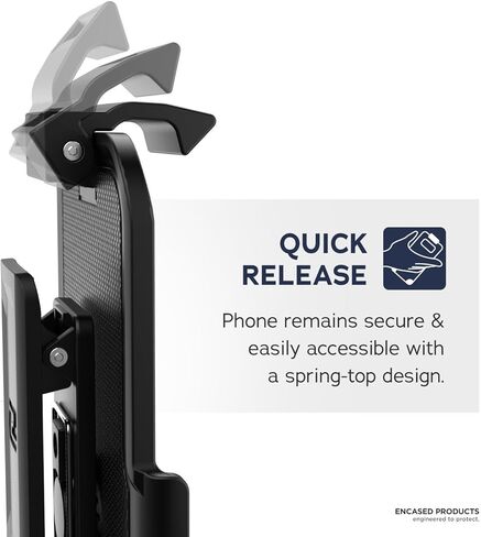 Encased Pixel 5 Case with Screen Protector and Belt Clip (Rebel Shield) Heavy Duty Full Body Cover with Build-in Screen Guard and Holster for Google Pixel 5 - Black in Saudi Arabia