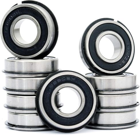 (10 قطع) 99502HNR محمل كروي لمحور العجلة ID 5/8" x OD 1-3/8" x العرض 7/16" ختم مزدوج وحلقة كبس، بديل لعربة التسوق ومحور العجلة والدراجات الصغيرة وجزازات العشب. in Kuwait