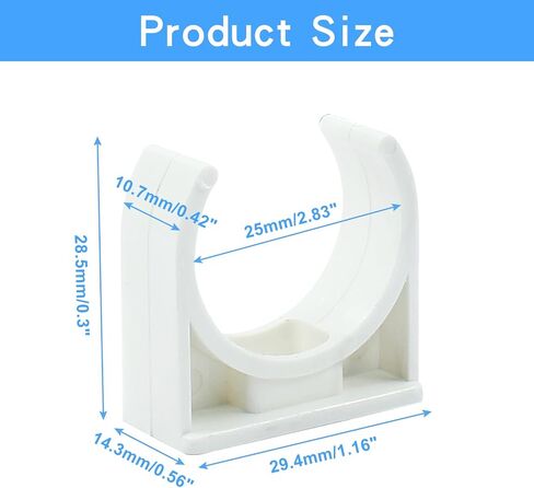 20pcs PVC Water Pipe Clips, 50mm(ID) U-Shaped Water Pipe Clamps, 2"(ID) Pipe Clamps Clip for Tubing Hoses Water Pipe in Saudi Arabia