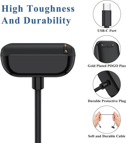 كابل شاحن للساعة الذكية لتتبع اللياقة البدنية Fitbit Luxe/Luxe SE، كابل شحن مغناطيسي USB C بديل، سلك كابل طاقة للشحن للشحن 5/الشحن 6/Luxe in Kuwait